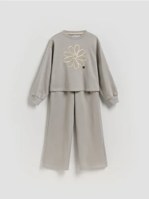 Reserved - Bawełniany komplet - jasnoszary