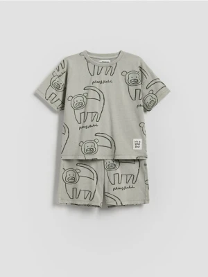 Reserved - Bawełniany komplet - jasnozielony