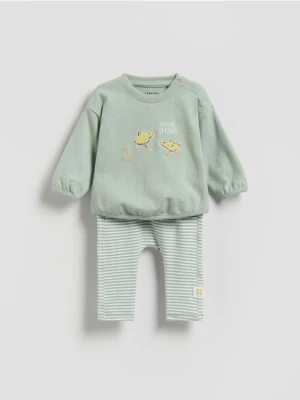 Reserved - Bawełniany komplet - jasnozielony