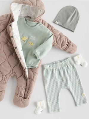 Reserved - Bawełniany komplet - jasnozielony