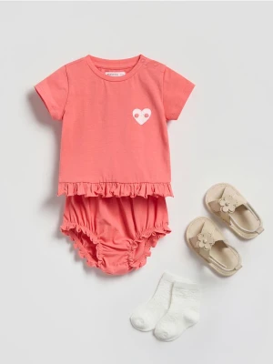 Reserved - Bawełniany komplet - koralowy