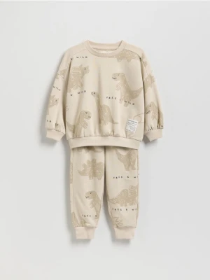 Reserved - Bawełniany komplet - kremowy