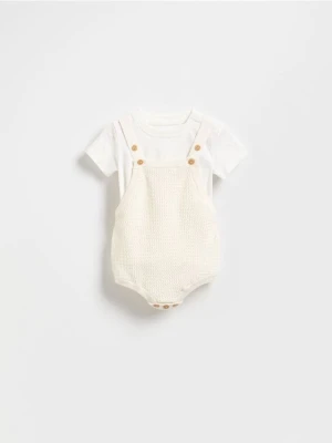 Reserved - Bawełniany komplet - kremowy