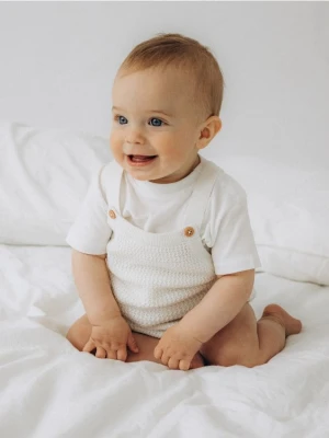 Reserved - Bawełniany komplet - kremowy