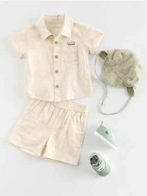 Reserved - Bawełniany komplet - kremowy