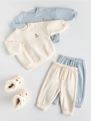 Reserved - Bawełniany komplet - kremowy