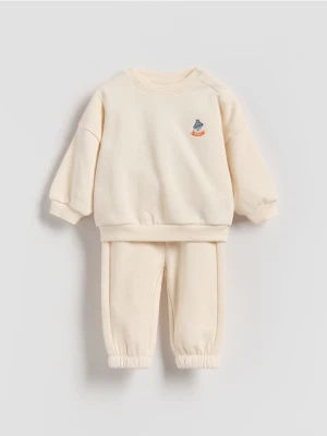 Reserved - Bawełniany komplet - kremowy