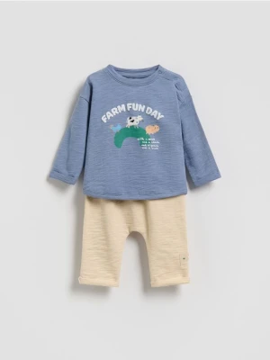 Reserved - Bawełniany komplet - niebieski