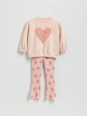 Reserved - Bawełniany komplet - pastelowy róż