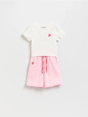 Reserved - Bawełniany komplet - pastelowy róż
