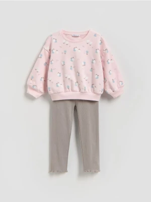 Reserved - Bawełniany komplet - pastelowy róż