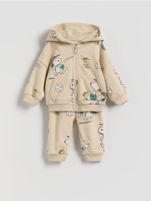 Reserved - Bawełniany komplet Snoopy - beżowy