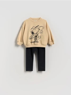 Reserved - Bawełniany komplet Snoopy - złamana biel