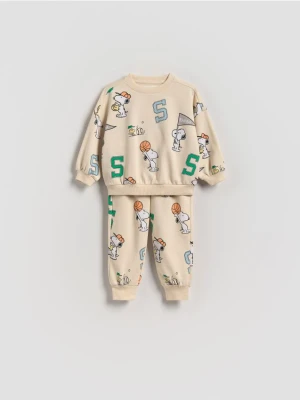Reserved - Bawełniany komplet Snoopy - złamana biel