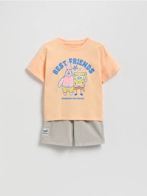 Reserved - Bawełniany komplet SpongeBob - beżowy
