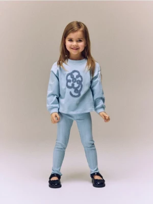 Reserved - Bawełniany komplet z aplikacją - jasnoniebieski