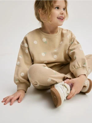 Reserved - Bawełniany komplet z nadrukiem - beżowy