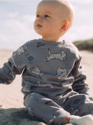 Reserved - Bawełniany komplet z nadrukiem - fioletowy