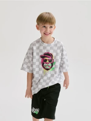 Reserved - Bawełniany komplet z nadrukiem - jasnoszary