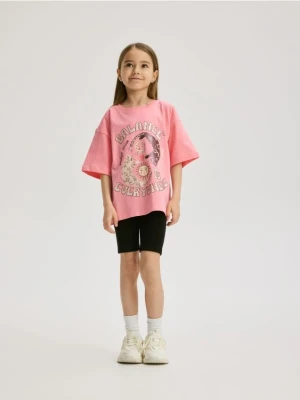 Reserved - Bawełniany komplet z nadrukiem - różowy