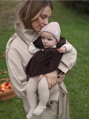 Reserved - Bawełniany komplet z opaską - brązowy