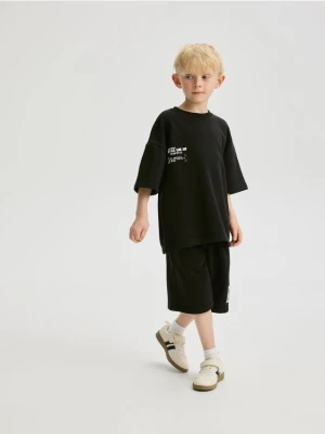 Reserved - Bawełniany komplet z szortami - czarny