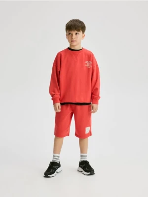 Reserved - Bawełniany komplet z szortami - czerwony