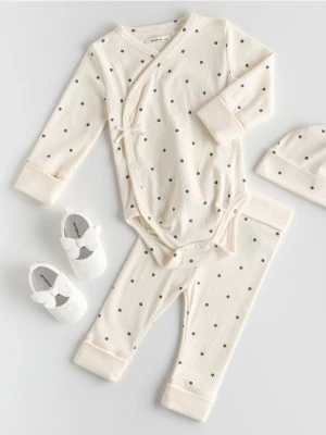 Reserved - Bawełniany komplet - złamana biel