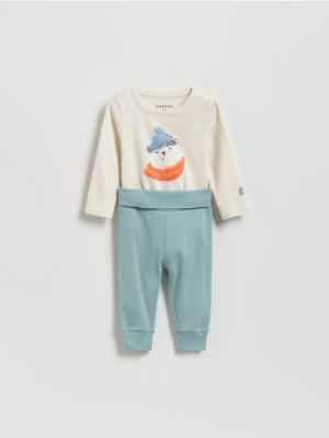 Reserved - Bawełniany komplet - złamana biel