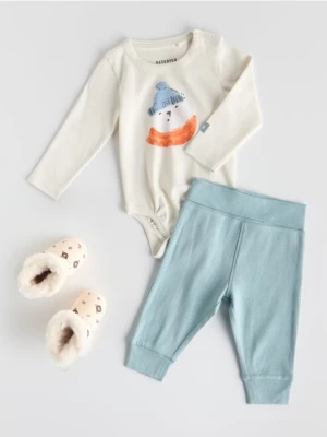 Reserved - Bawełniany komplet - złamana biel