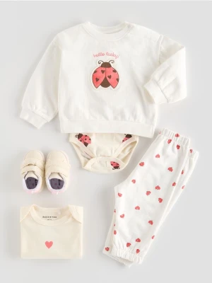 Reserved - Bawełniany komplet - złamana biel