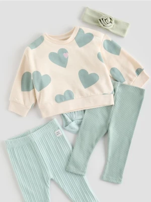 Reserved - Bawełniany komplet - złamana biel