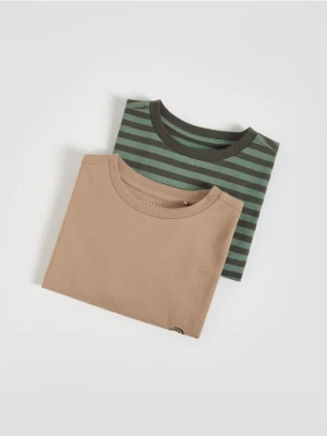 Reserved - Bawełniany longsleeve 2 pack - brązowy