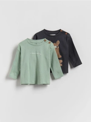 Reserved - Bawełniany longsleeve 2 pack - ciemnoszary