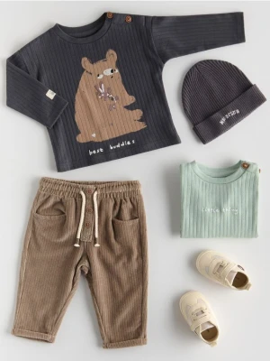 Reserved - Bawełniany longsleeve 2 pack - ciemnoszary