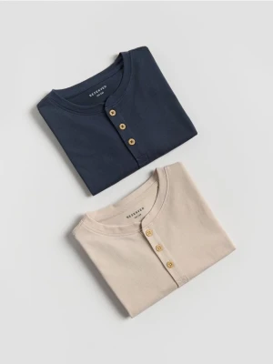 Reserved - Bawełniany longsleeve 2 pack - granatowy