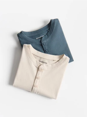 Reserved - Bawełniany longsleeve 2 pack - granatowy