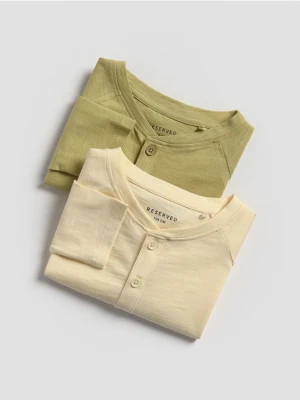 Reserved - Bawełniany longsleeve 2 pack - jasnozielony