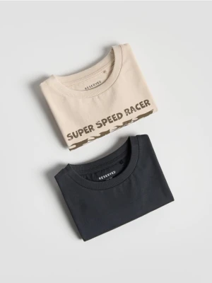 Reserved - Bawełniany longsleeve 2 pack - kremowy