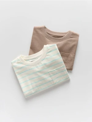 Reserved - Bawełniany longsleeve 2 pack - niebieski