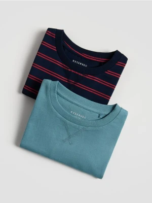 Reserved - Bawełniany longsleeve 2 pack - niebieski