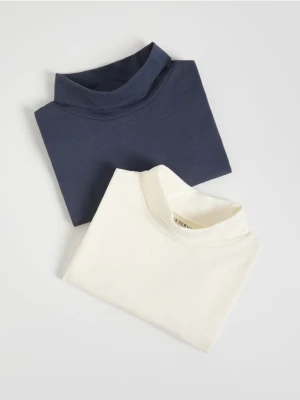 Reserved - Bawełniany longsleeve 2 pack - złamana biel