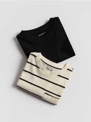 Reserved - Bawełniany longsleeve 2 pack - złamana biel