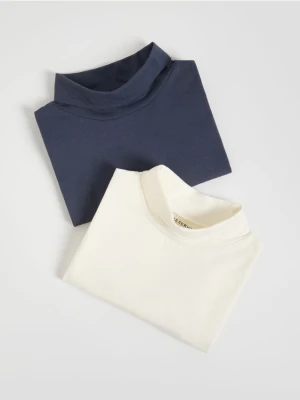 Reserved - Bawełniany longsleeve 2 pack - złamana biel