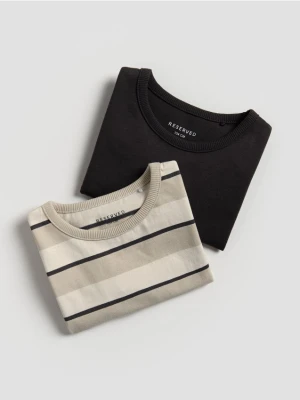 Reserved - Bawełniany longsleeve 2 pack - złamana biel