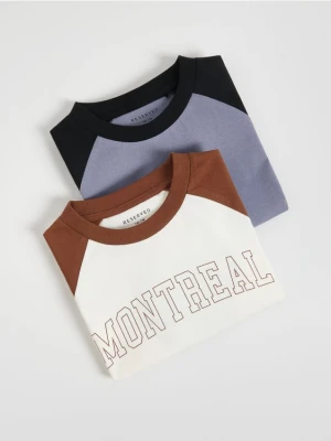 Reserved - Bawełniany longsleeve 2 pack - złamana biel