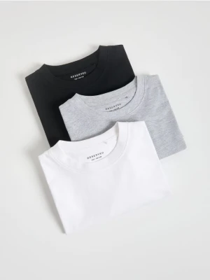 Reserved - Bawełniany longsleeve 3 pack - biały