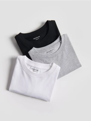 Reserved - Bawełniany longsleeve 3 pack - biały