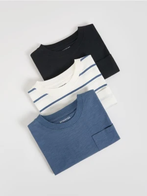 Reserved - Bawełniany longsleeve 3 pack - ciemnoszary