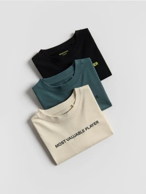 Reserved - Bawełniany longsleeve 3 pack - czarny